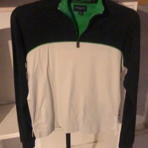 White Burberry zip neck top